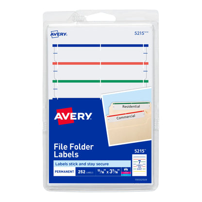 Avery Label 5215, 1/3 Cut, 252 Count