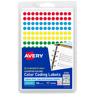 Avery Label 5795, 1/4 inch, 760 Count