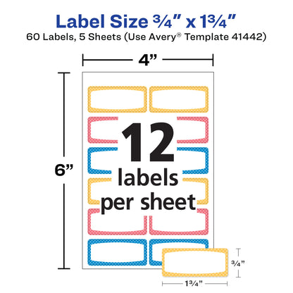 Avery Label 41442, 3/4 in. x 1-3/4 in., 60 Count – view 4