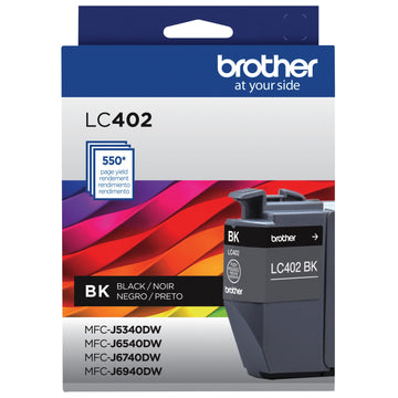 Brother Inkjet Printer Ink LC402BKS, Standard Yield