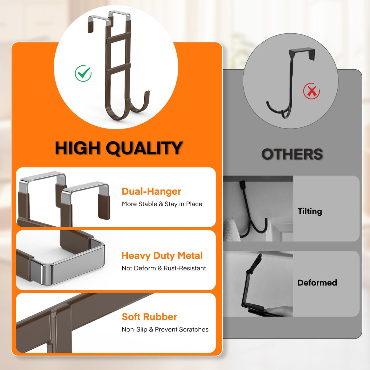 FYY Storage Hook FYY-US-D-2711-Doo-Hooks-4-BR, Long, 4 Count – view 3