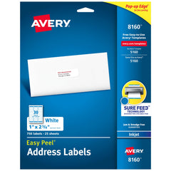 Avery 8160 Address Label, 1" x 2-5/8", White