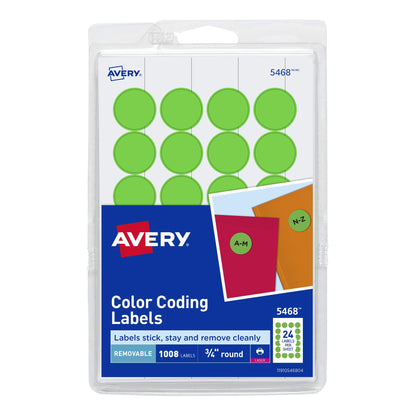 Avery Label 5468, 3/4" diameter