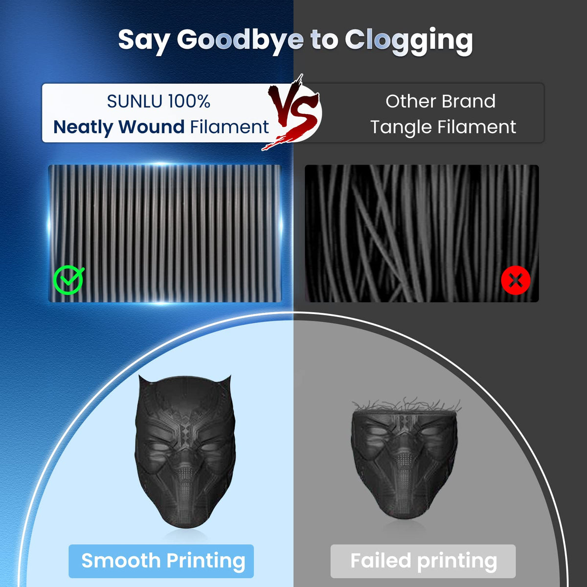 SUNLU Thermoplastic Filament PLA Plus 3D Filament SL-BK/BK, 2 kg – view 4