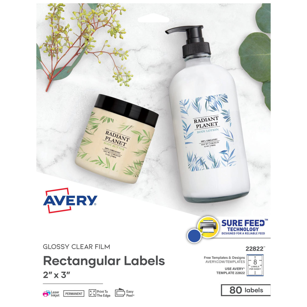 Avery Label 22822, 80 Count
