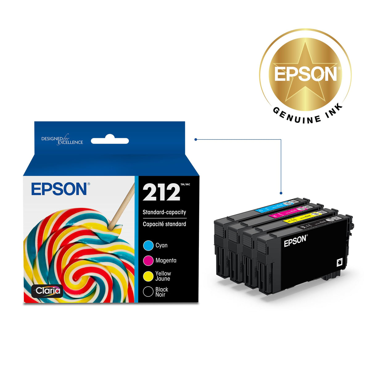 Epson Inkjet Printer Ink T212120-BCS, Standard, 4 Count – view 2