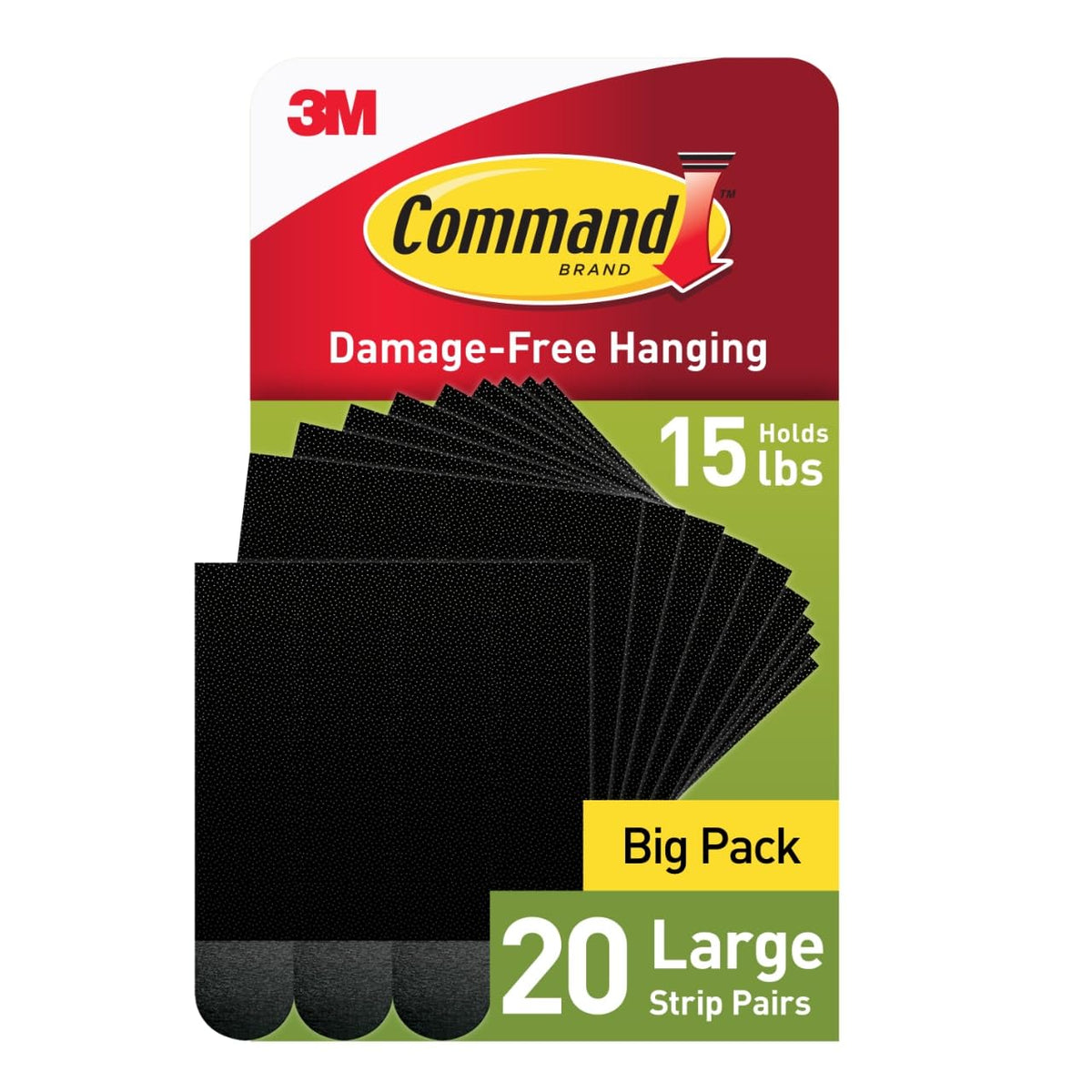Command Adhesive Tapes 17206BLK-20NA, 20 Pairs
