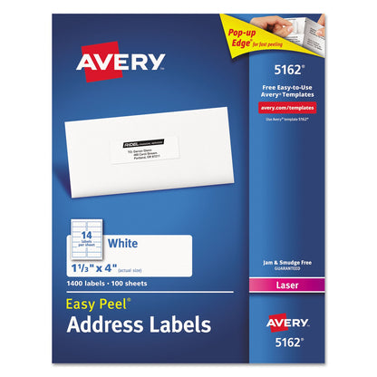 Avery Label 05162, 1-1/3 Inch x 4 Inch, 1400 Count