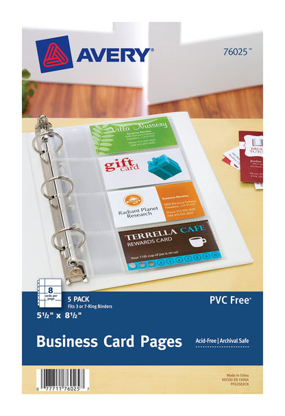 Avery Card Document Sleeve 76025, One Size