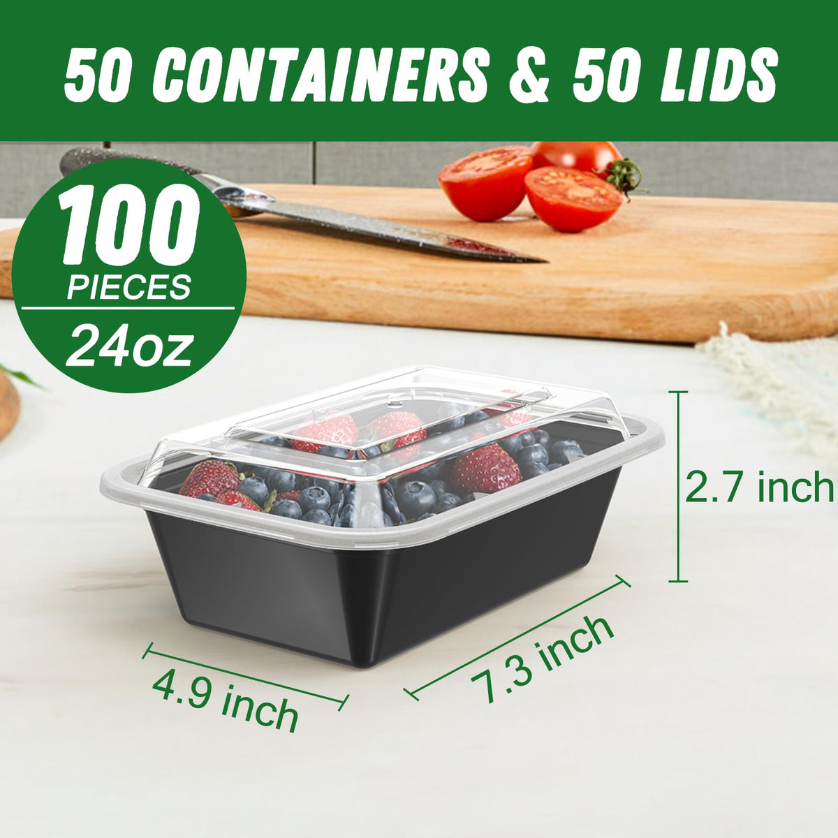 Dealusy Food Storage Container MPC24, 24 oz, 50 Count – view 2