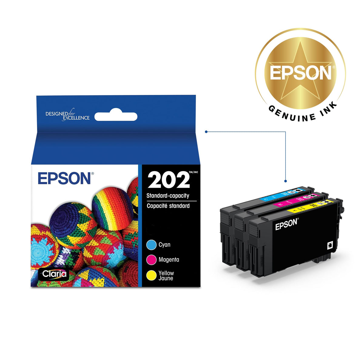 Epson Inkjet Printer Ink T202520-S, Standard Capacity, 3 Count – view 2