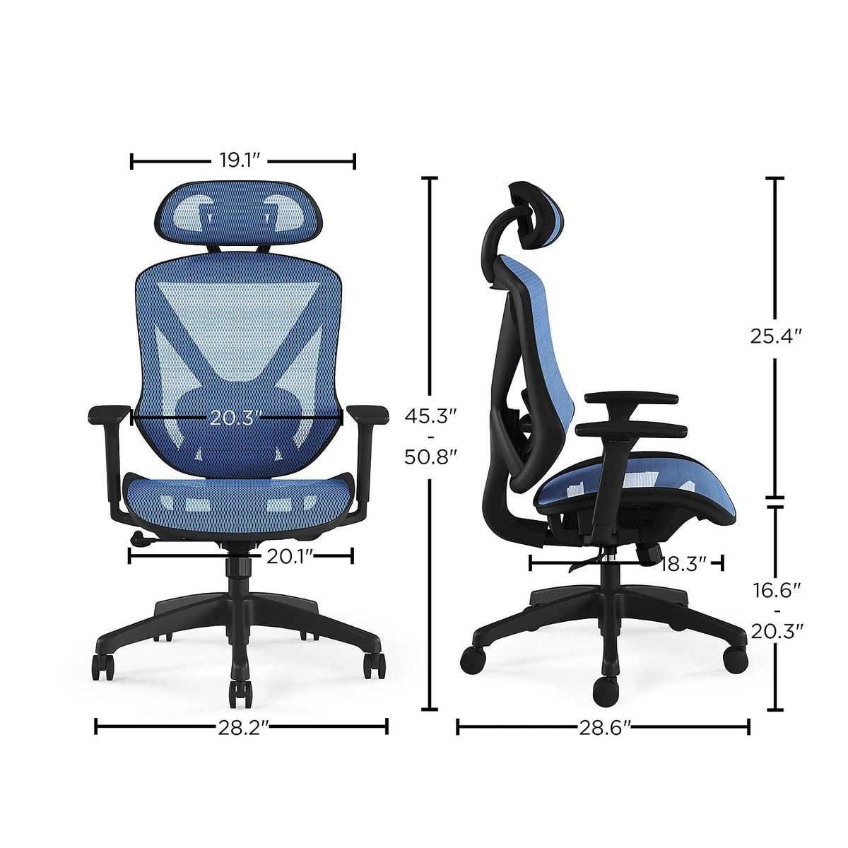 STAPLES Chair UN59375V-CCVS, 45.3"-50.8"H x 28.2"W x 28.6"D – view 3