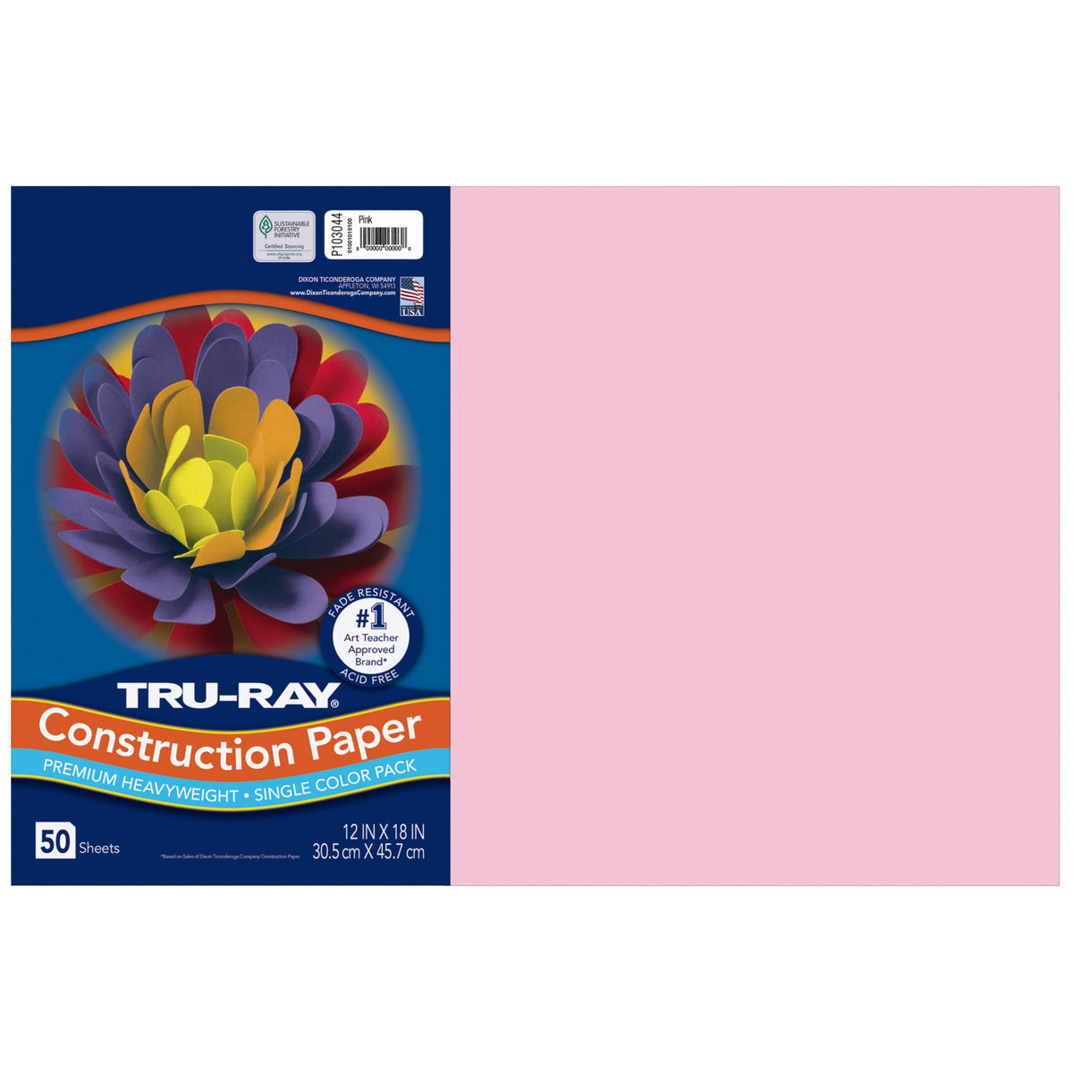 Tru-Ray Art Media Paper 103063, 12" x 18", 50 Count, Pink