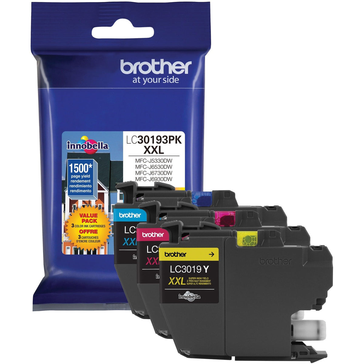 Brother Inkjet Printer Ink LC30193PK, Super High Yield, 3 Count