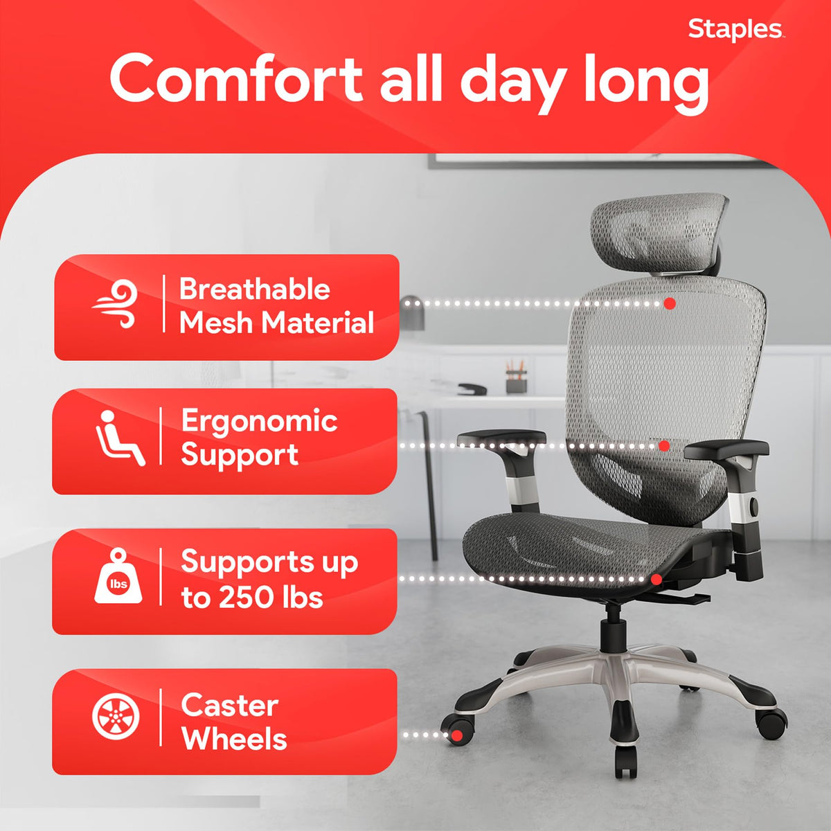 Staples Chair UN59464V-CC – view 5