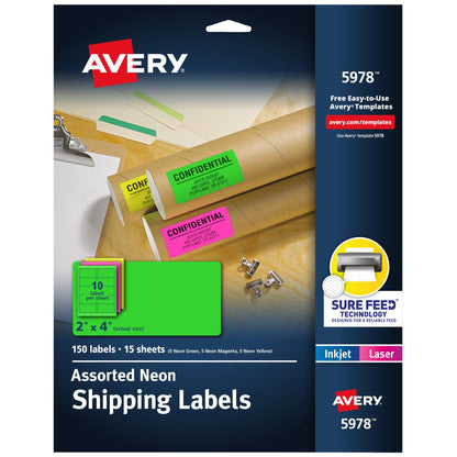 Avery Label 5978, 2 in x 4 in, 150 Count