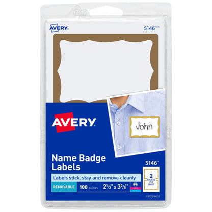 Avery Label 5146, 100 name tags, 300 Count
