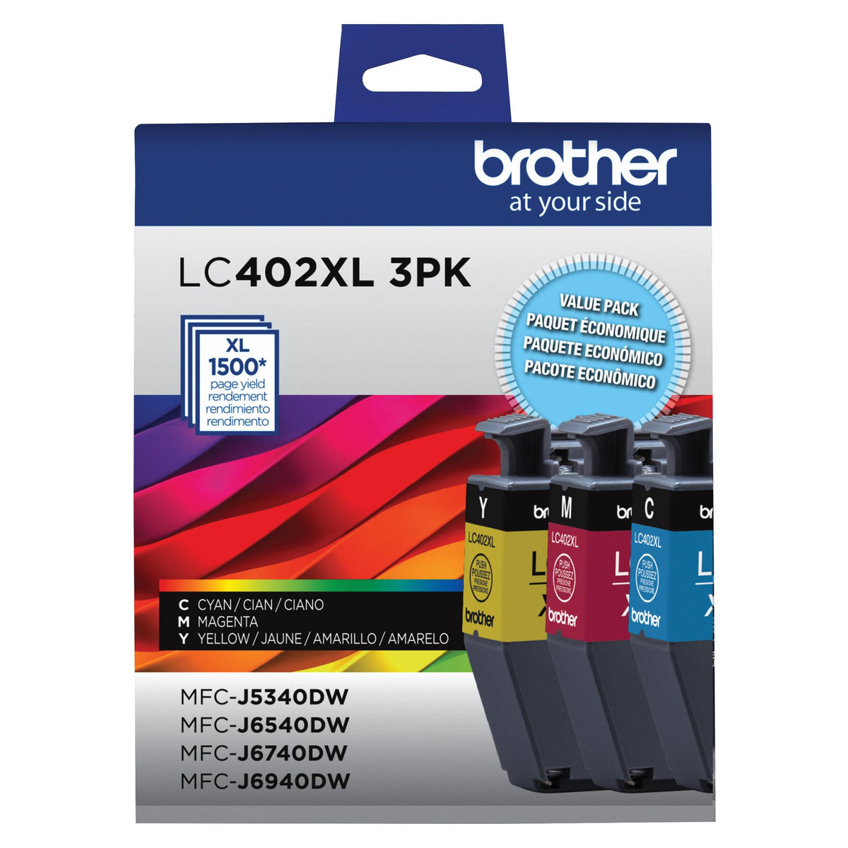 Brother Inkjet Printer Ink LC402XL3PKS, High Yield, 3 Count