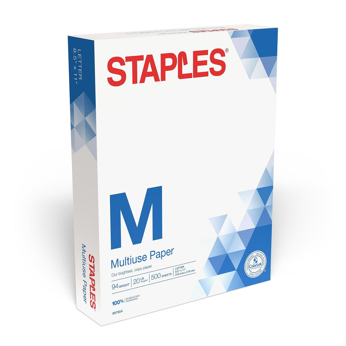 STAPLES Print Copy Paper 51928, 2,500 Sheets, 2500 Count – view 2