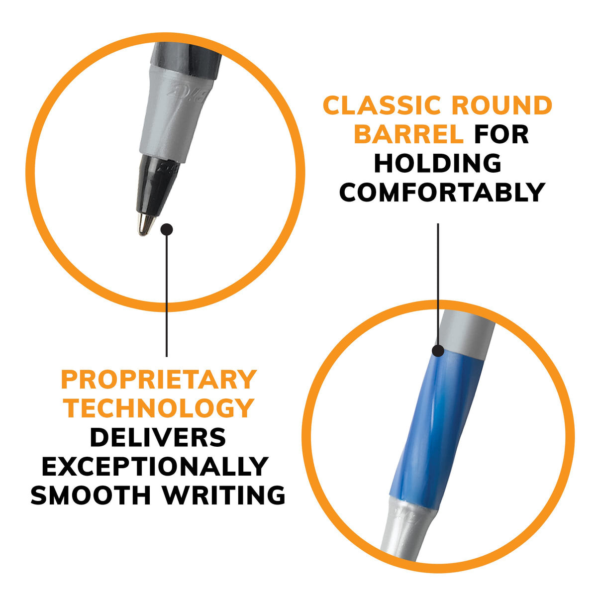 BIC Writing Instrument Round Stic Grip/GSMG361-BLU, 36 Count – view 7