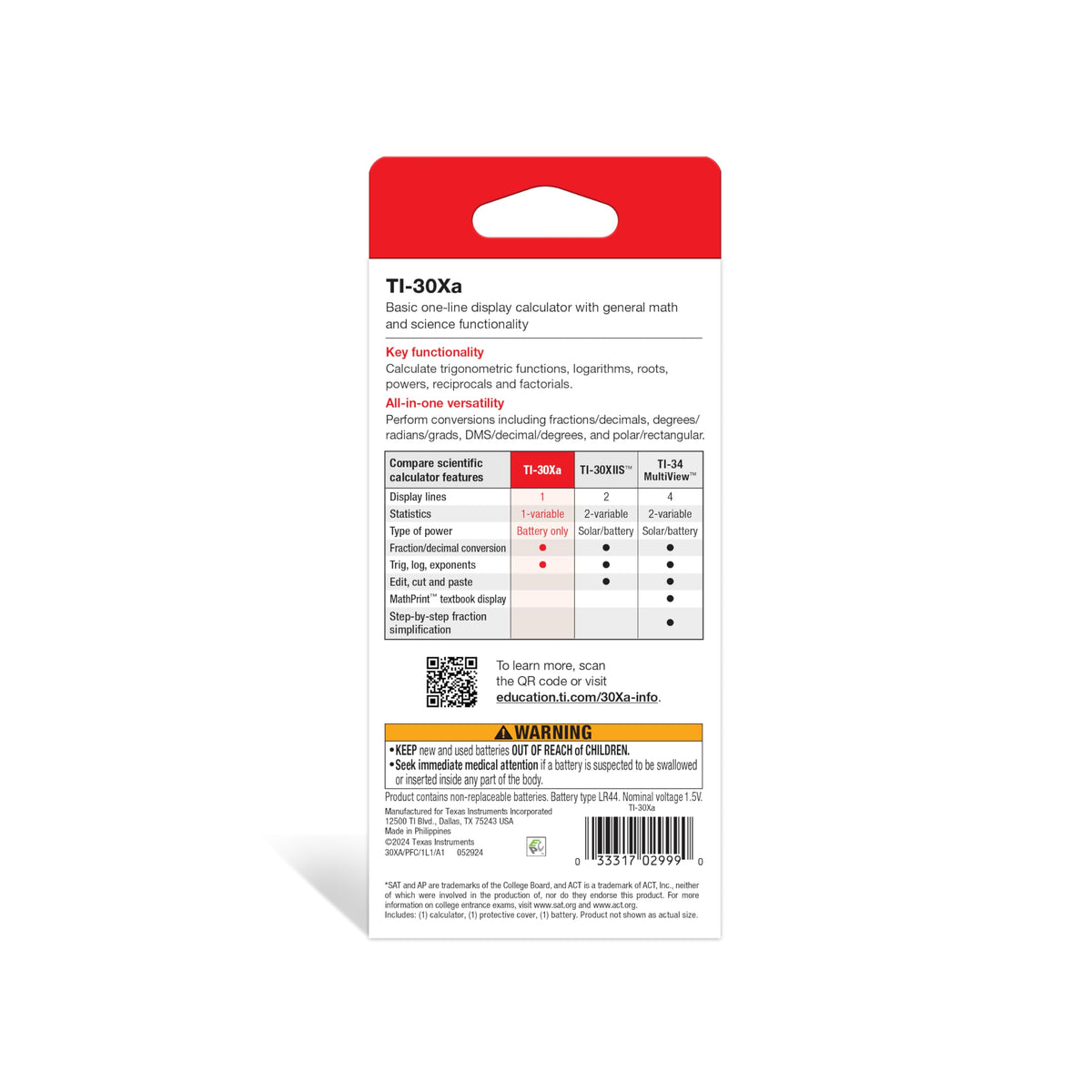 Texas Instruments Calculator 30XA/TBL/1L1/K – view 4