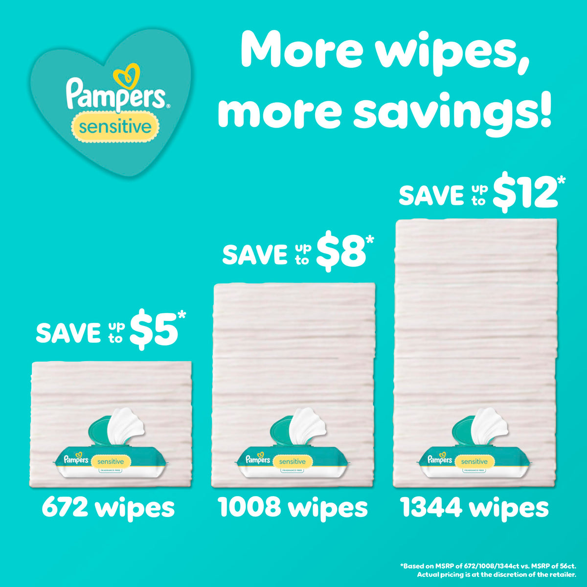Pampers Skin Cleaning Wipe PAM87087, 56 Count (Pack of 3), 168 Count – view 3