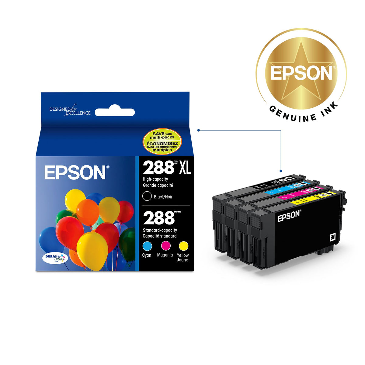 Epson Inkjet Printer Ink T288XL-BCS, Multi-Pack, 4 Count – view 2