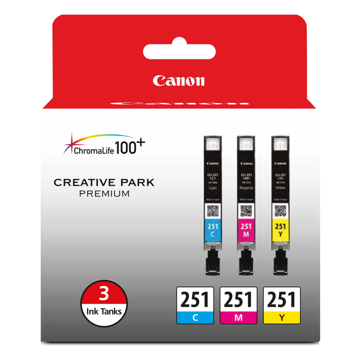 Canon Inkjet Printer Ink CLI251C, 3/Pack