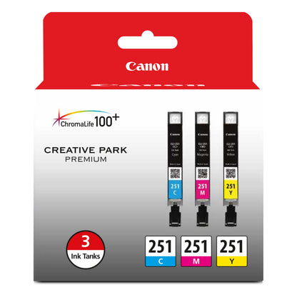 Canon Inkjet Printer Ink CLI251C, 3/Pack