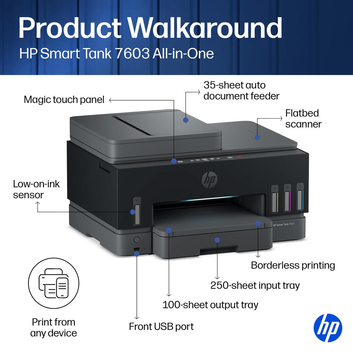 HP Printer D34F7A#B1H, one size – view 3