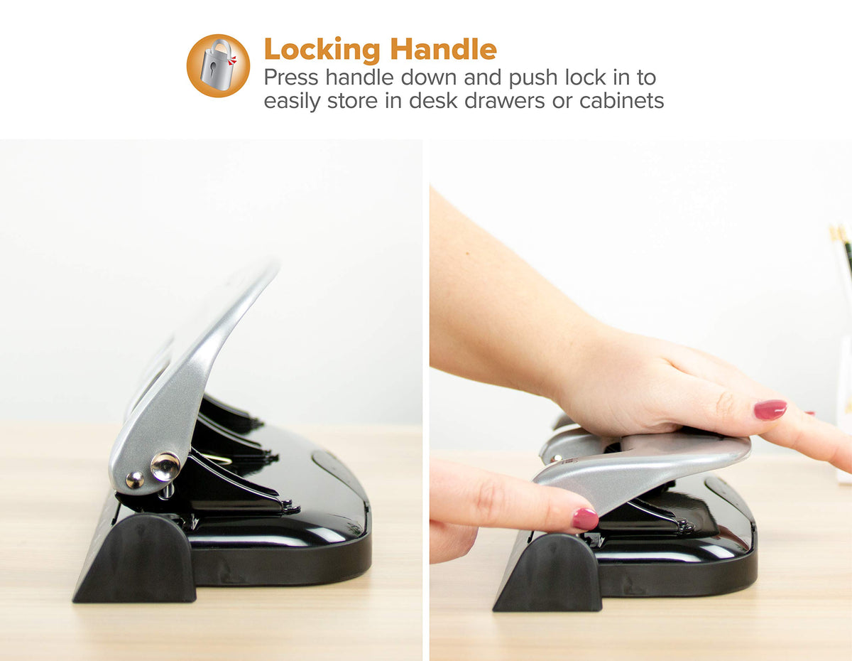 Bostitch Hole Punch 2220, 20 Sheet Black – view 4