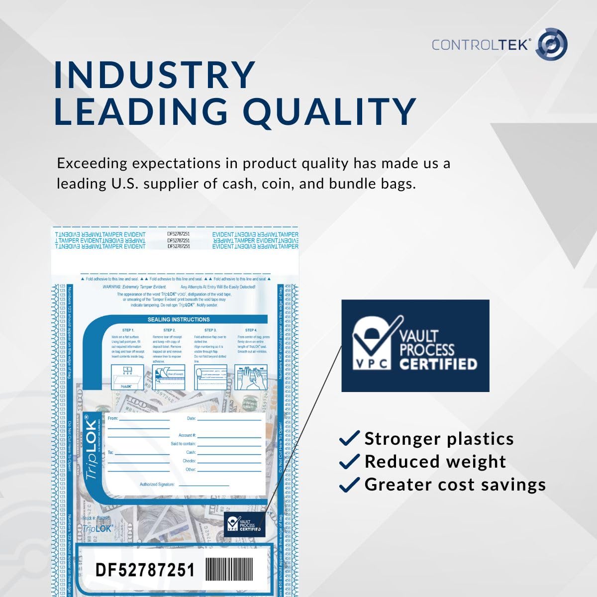 CONTROLTEK Storage Bag 73620C, Large, 50 Count – view 5