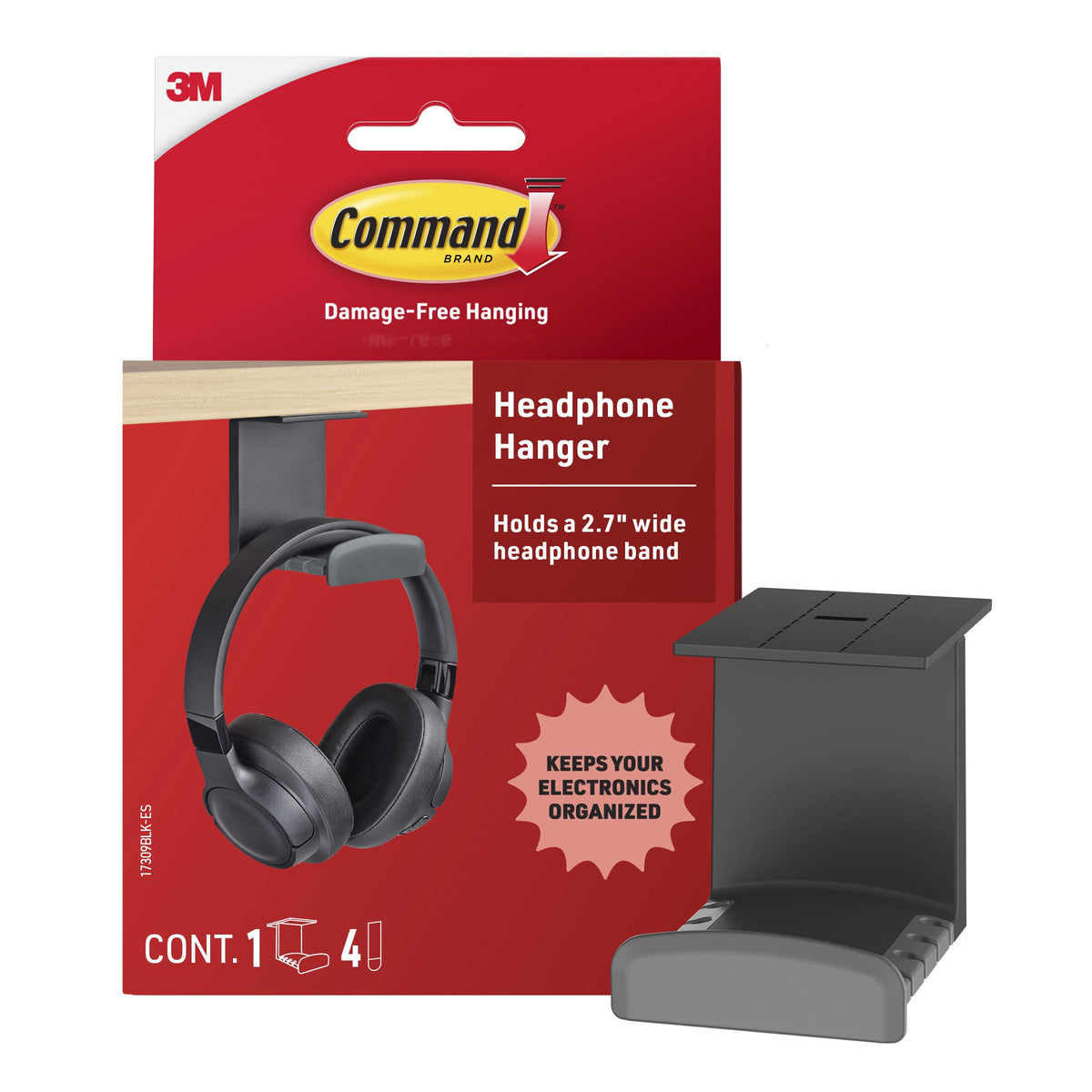 Command Hardware Staple 17309BLK-ES, Large