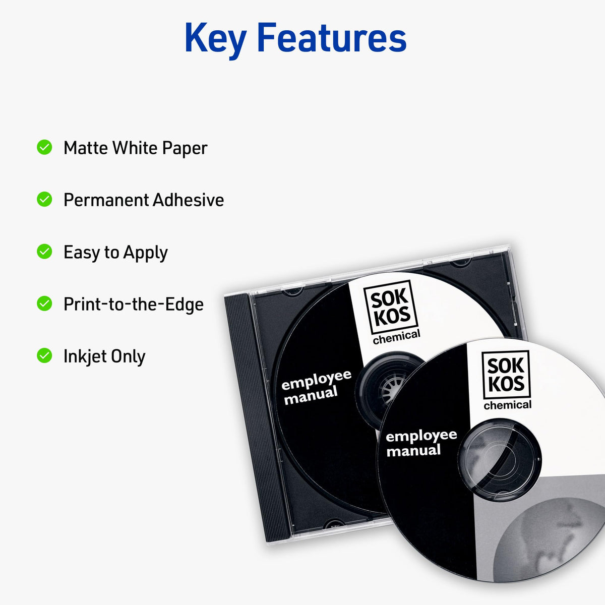Avery Label 8691, 100 Disc labels & 200 Spine labels – view 2