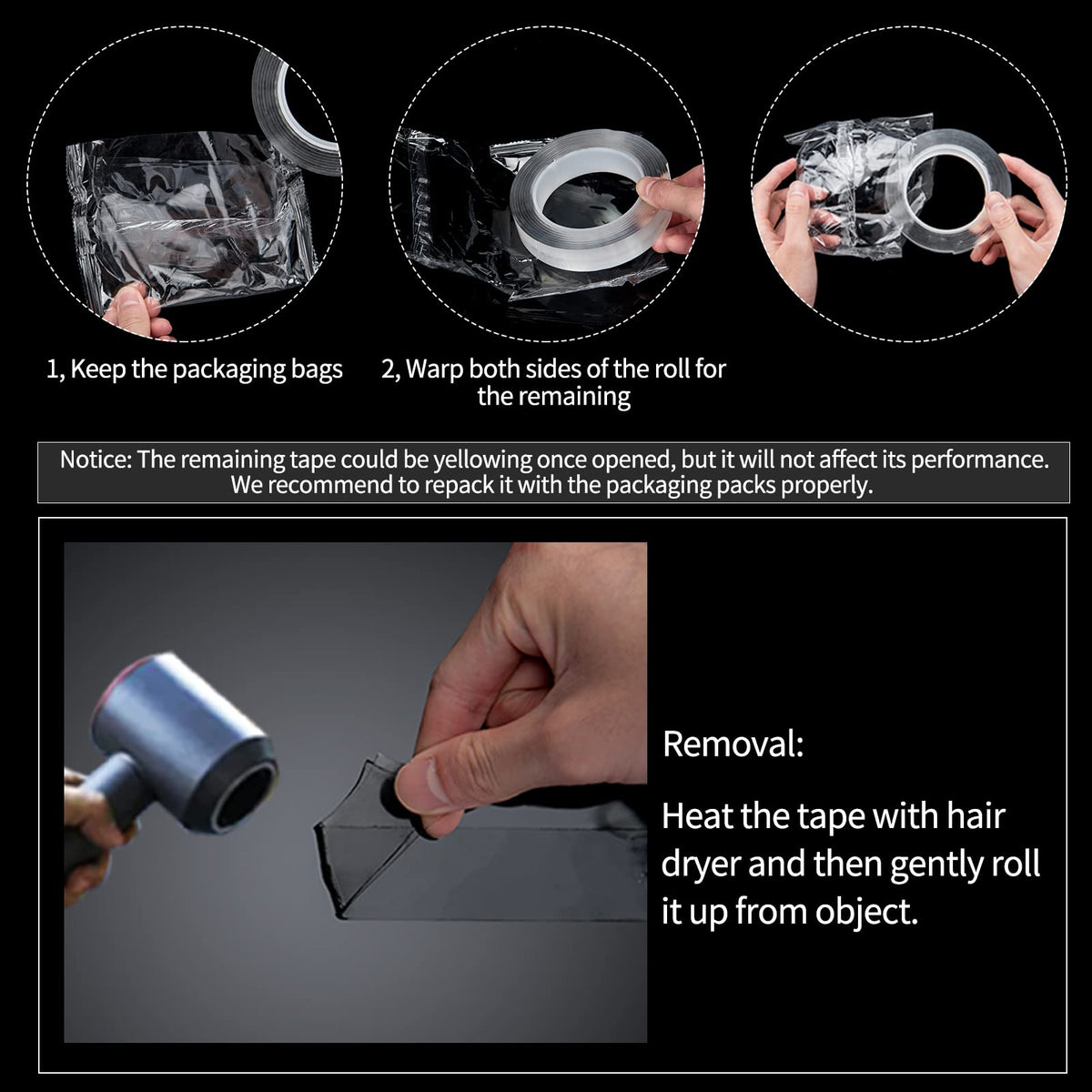 Art3d Adhesive Tapes S10111, 1/24" x 1/2" x 10' – view 7