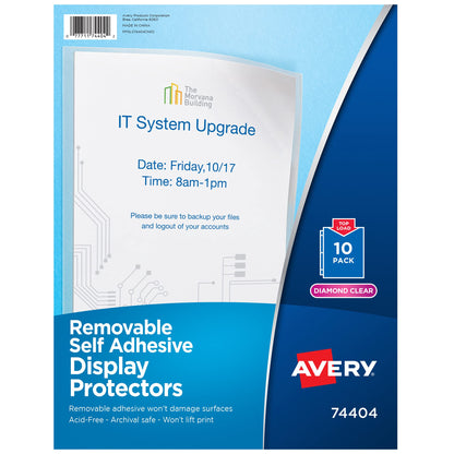 Avery Card Document Sleeve 74404, 8-1/2 x 11 in, 10 Count