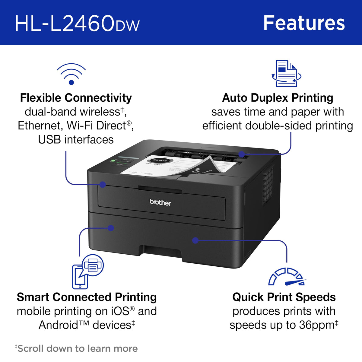 Brother Printer HLL2460DW, Standard – view 3