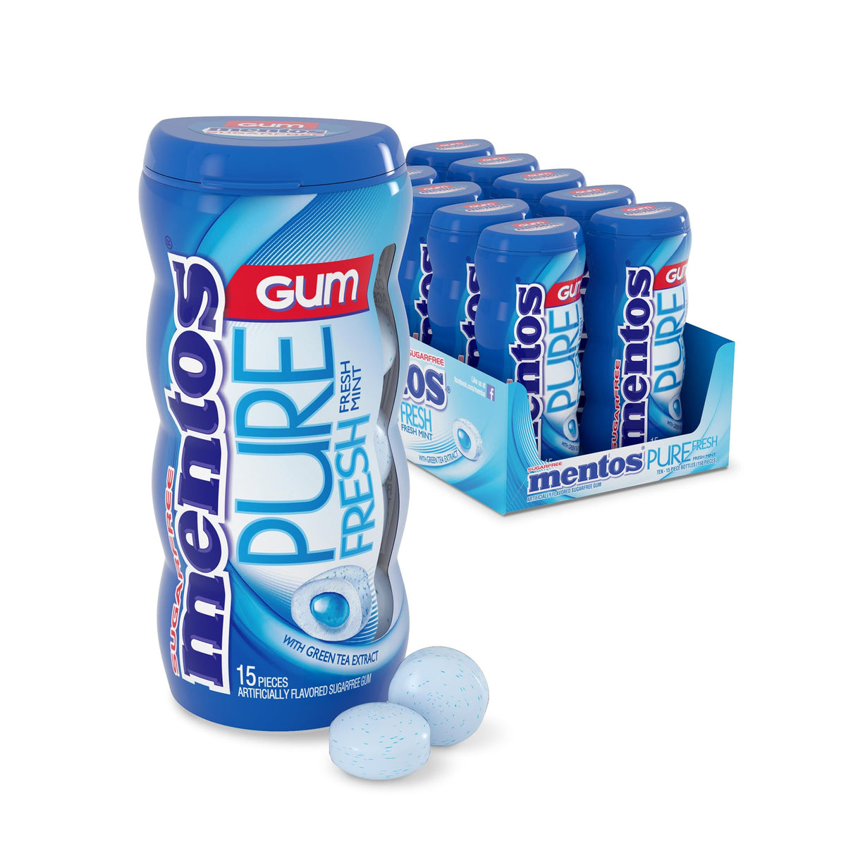 MENTOS Chewing Gum 73390013936, 15 Count (Pack of 10), 150 Count