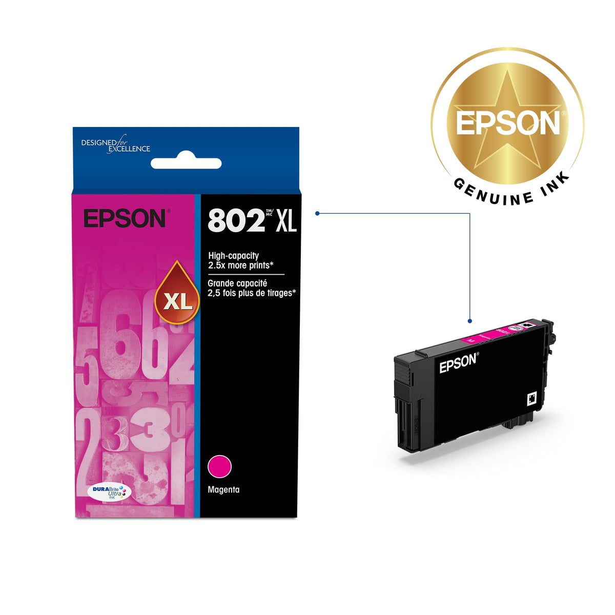 Epson Inkjet Printer Ink T802XL320, High Capacity – view 2