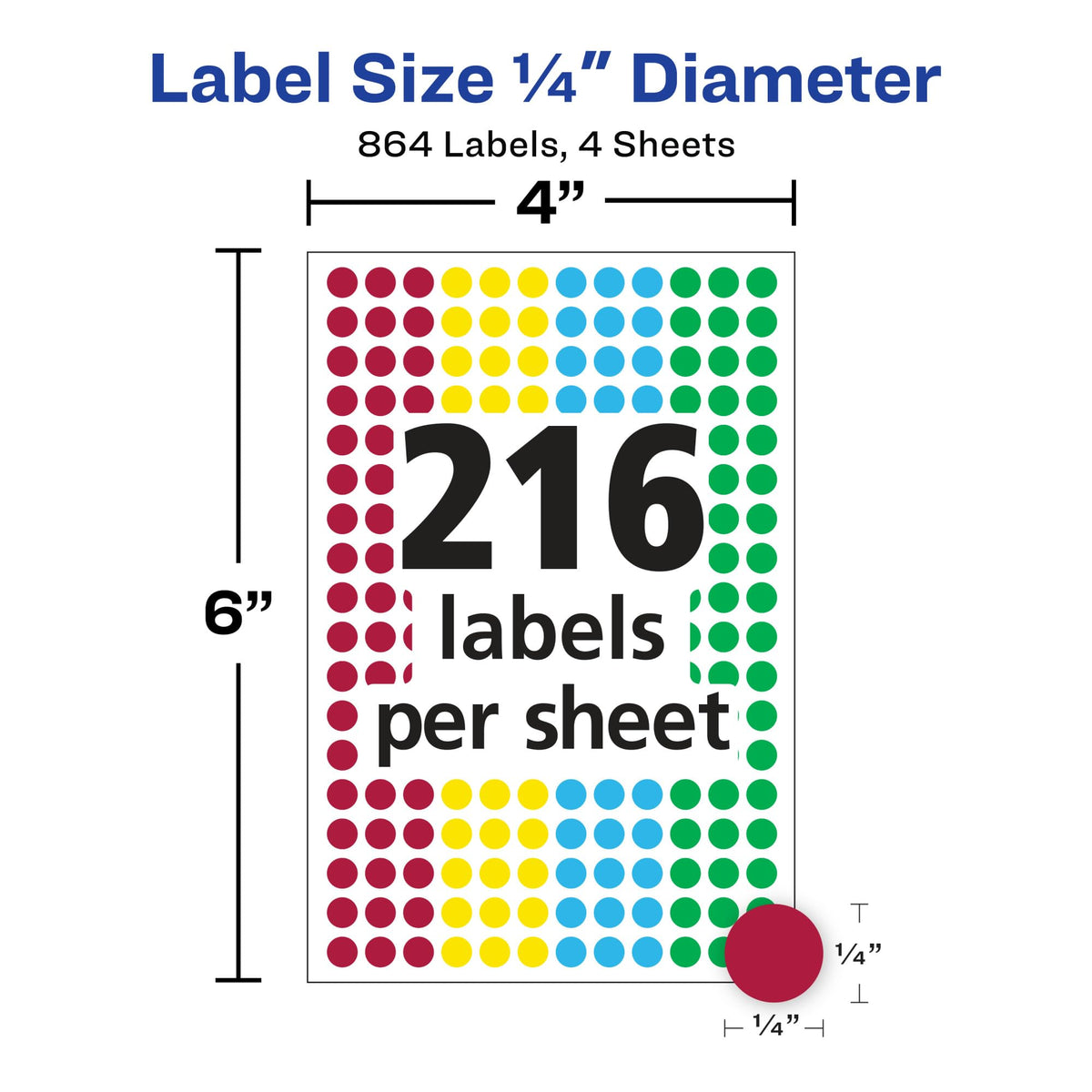 Avery Label 5796, 1/4 inch, 864 Count – view 3