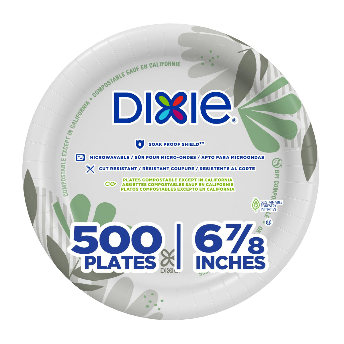 Georgia-Pacific Dishware Plate UX7WS, 125 Count (Pack of 4), 500 Count