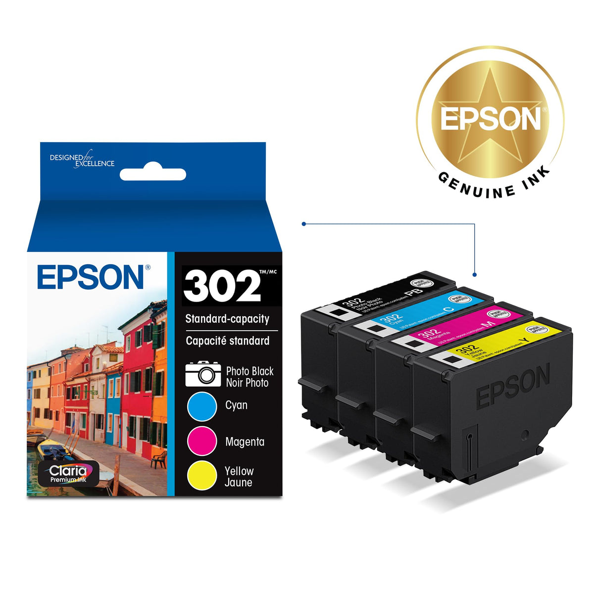 Epson Inkjet Printer Ink T302520-S, Standard Yield - 4 Pack, 3 Count – view 2