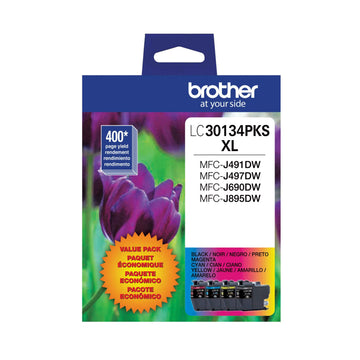 Brother Inkjet Printer Ink LC30134PKS, High Yield, 4 Count