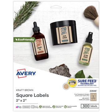 Avery Label 22846, 2" x 2", 300 Count