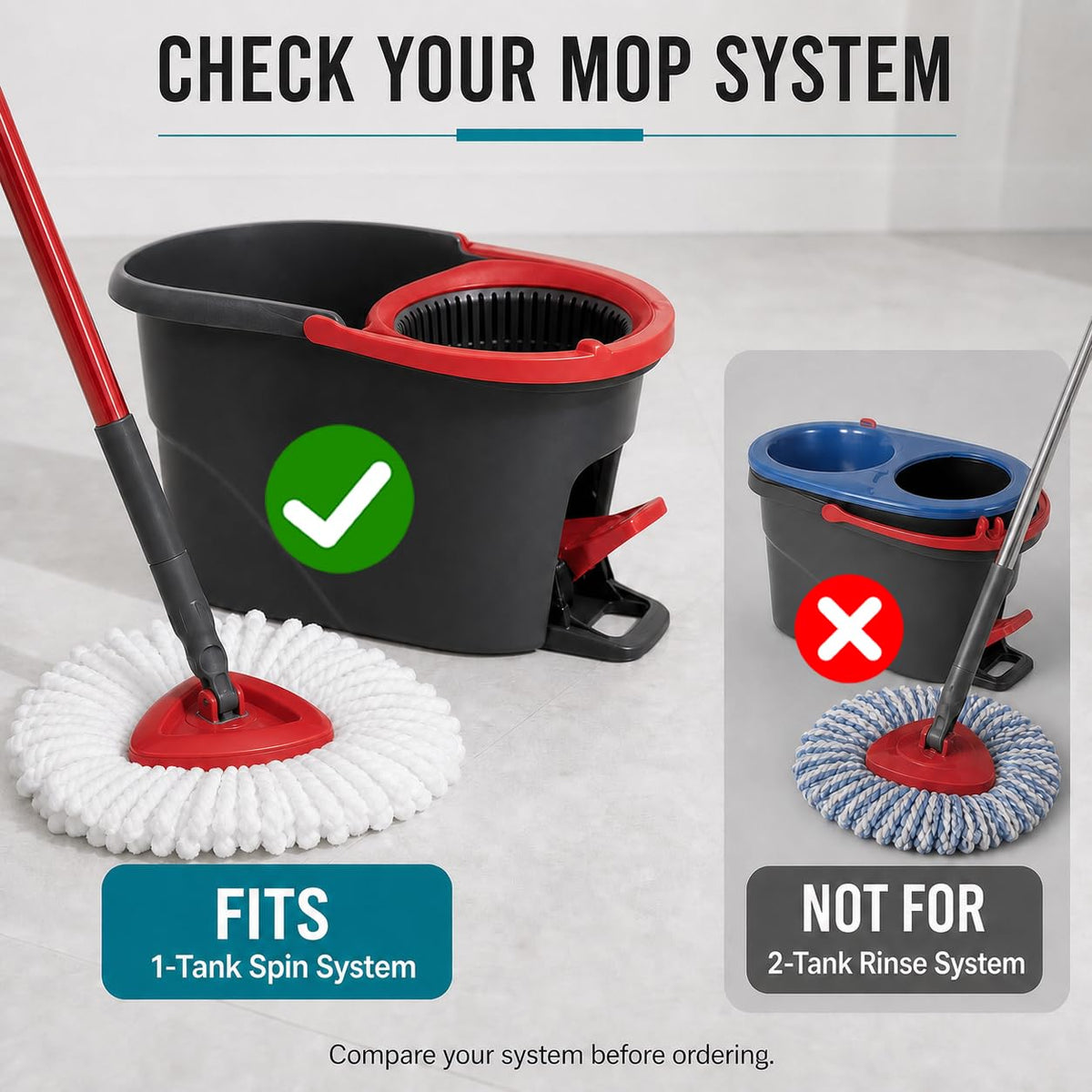 EPSUNORISE Mop TB-white-A1, 4 Pack – view 5