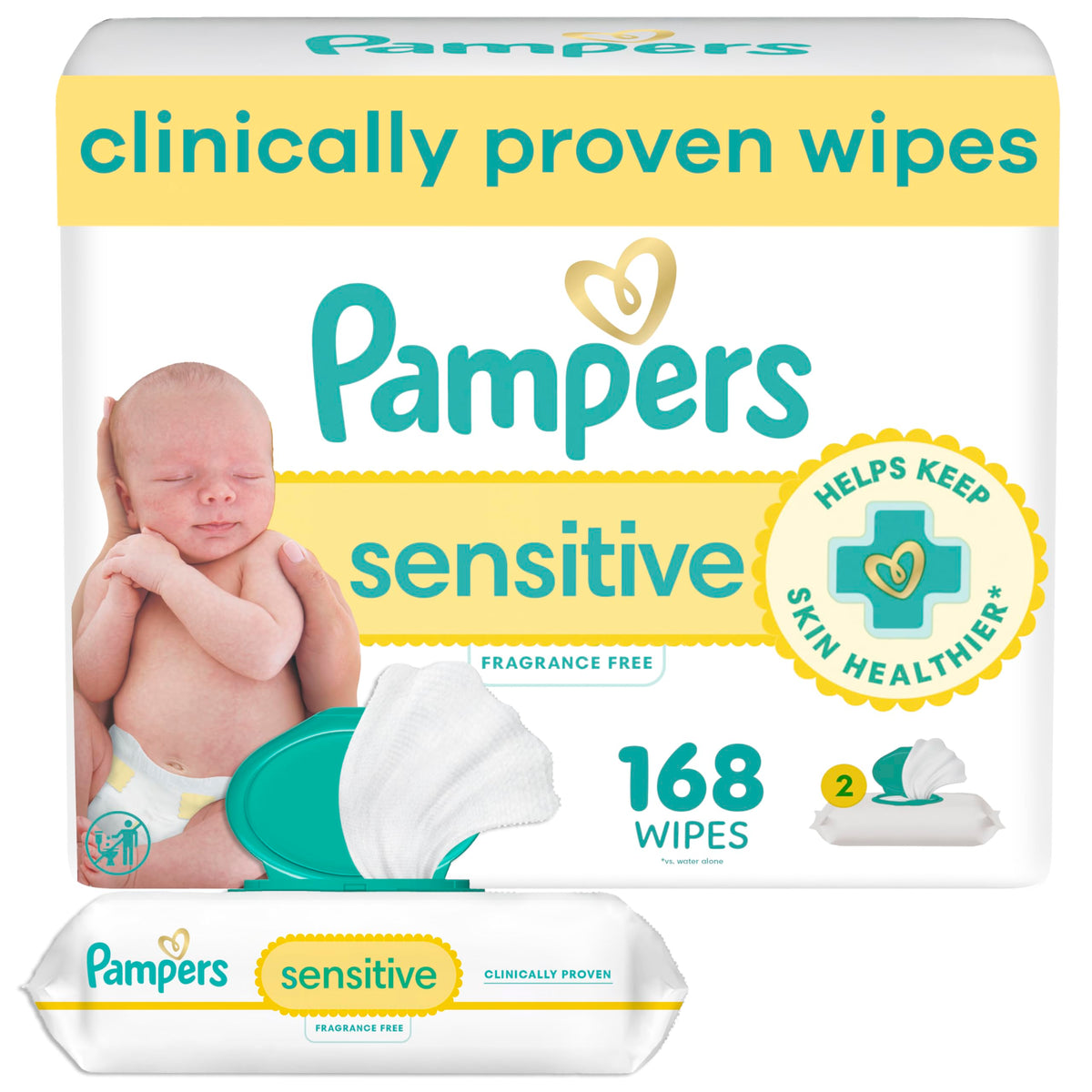Pampers Skin Cleaning Wipe PAM87087, 56 Count (Pack of 3), 168 Count