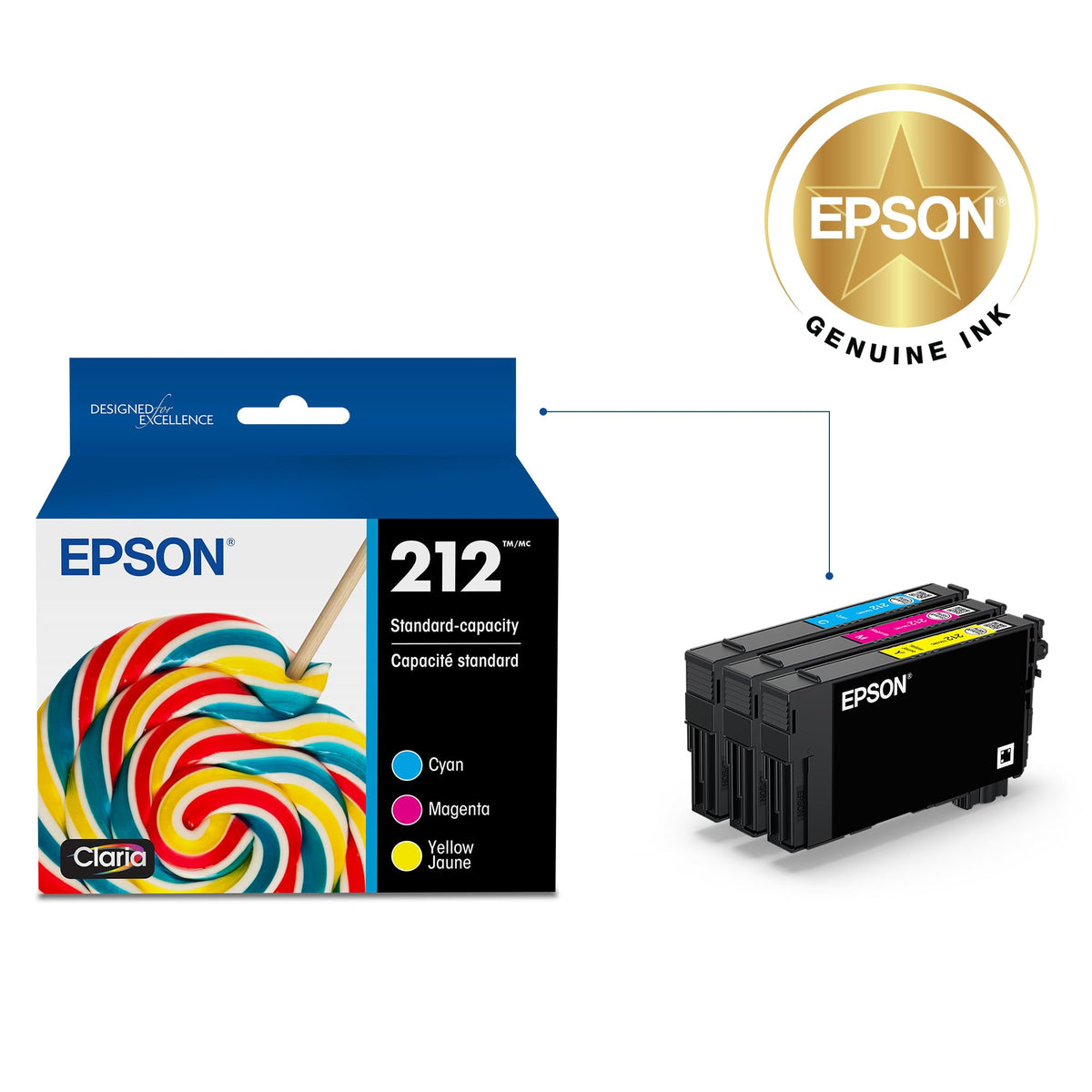 Epson Inkjet Printer Ink T212520-S, Standard, 3 Count – view 2