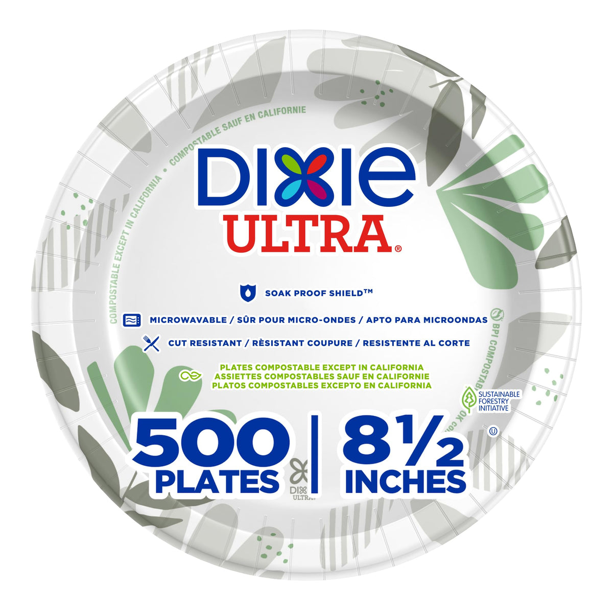 Georgia-Pacific Dishware Plate SXP9PATH, 8.5 in, 4 Count