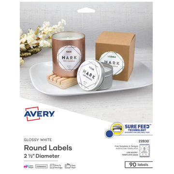 Avery Label 22830, 2.5", 90 Count