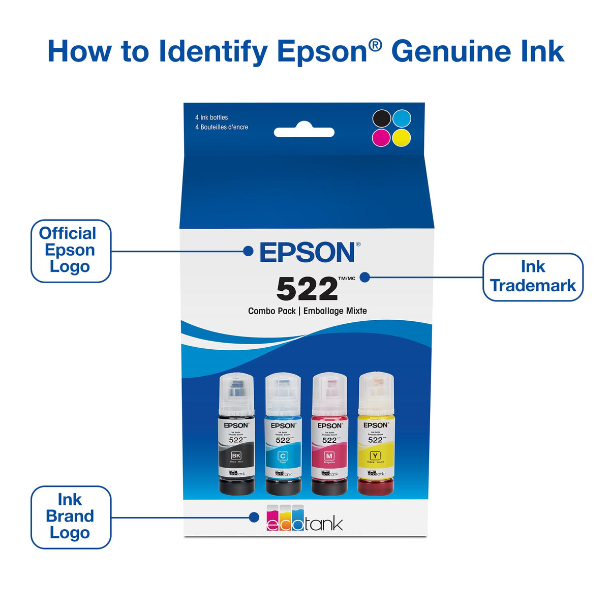 Epson Inkjet Printer Ink T522120-BCS, Standard, 4 Count – view 2